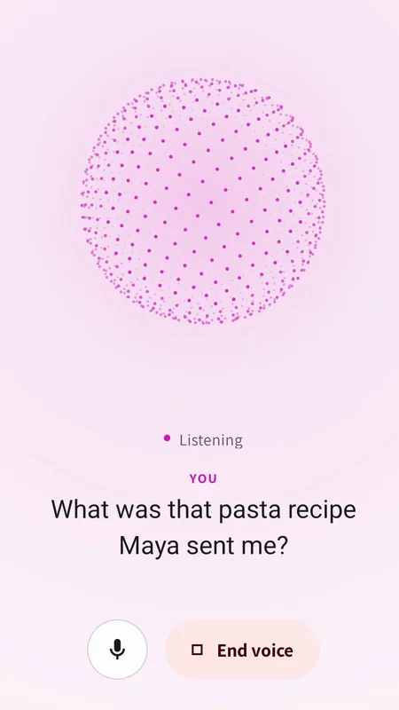 Miri listening in a voice conversation